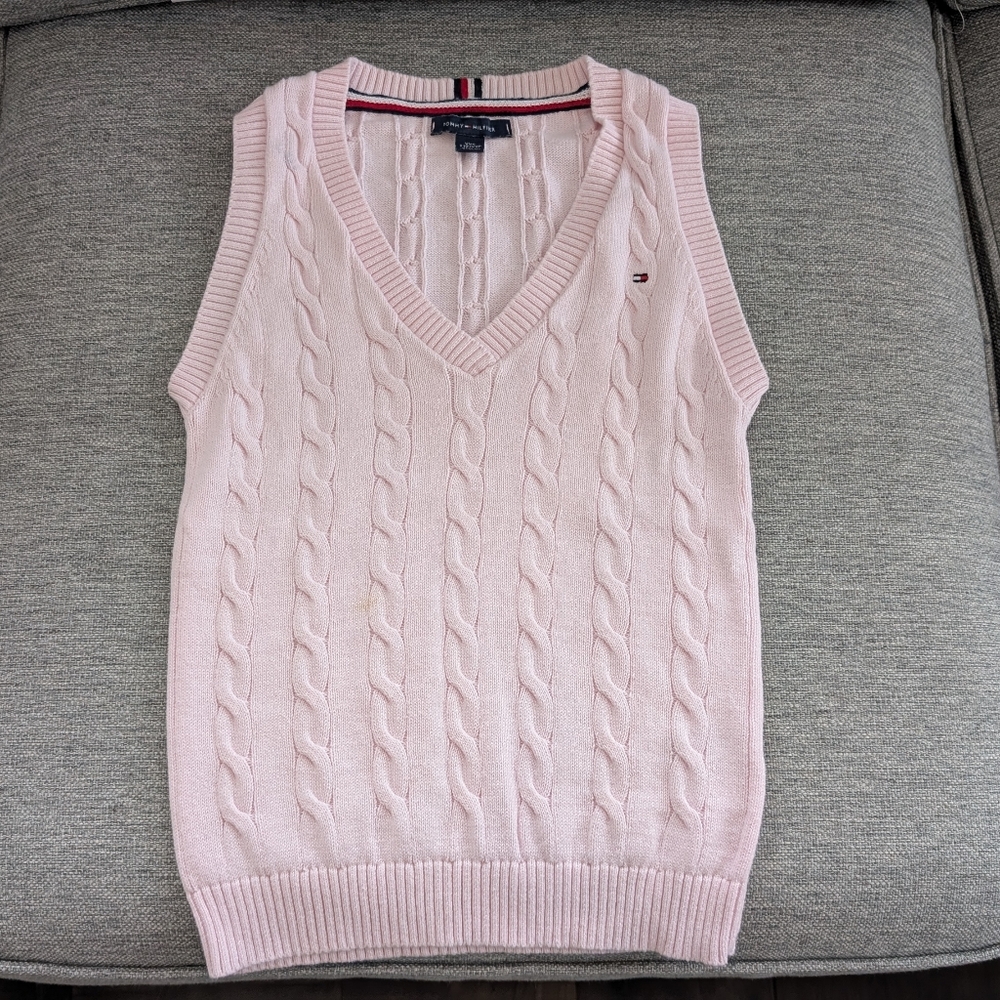 Tommy Hilfiger Light Pink V-Neck Sweater Vest